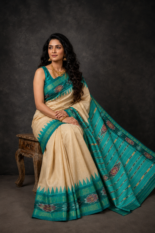 Festive Printed Pochampally Dola Silk Saree