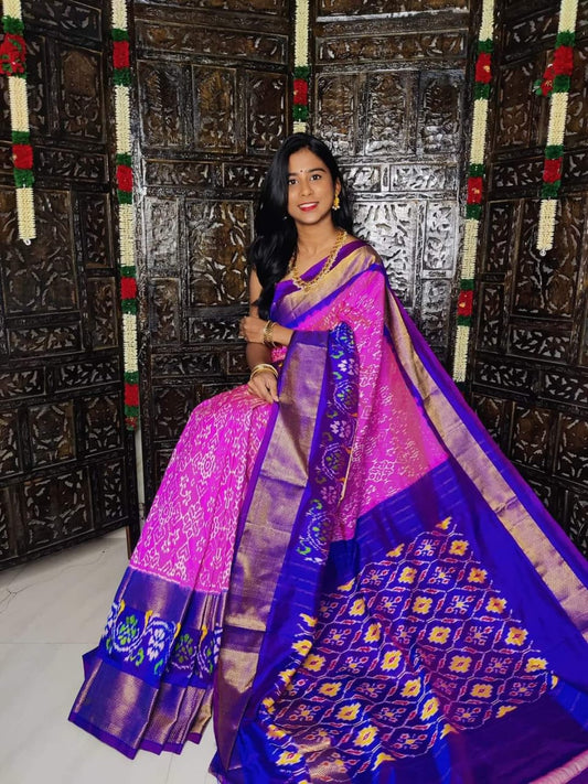 Traditional Pochampally Ikkat Inspired Silk Saree