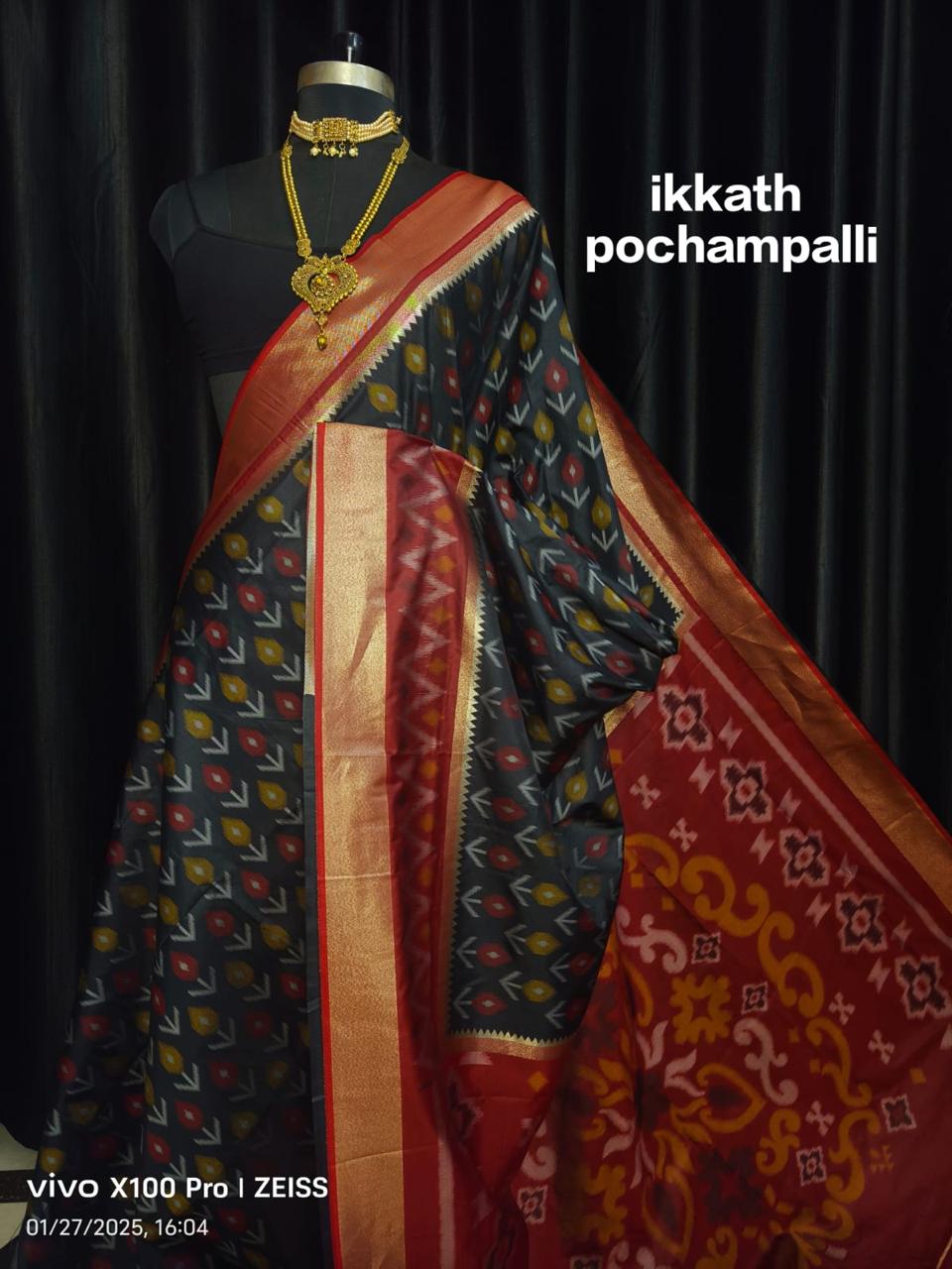 Premium Pochampally Ikkat Pattu Silk Saree