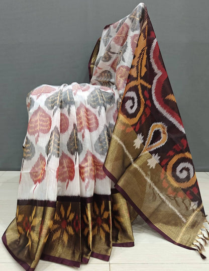 Designer Pochampally Dola Silk Saree with Blouse Piece