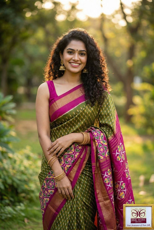 Premium Printed Pochampally Dola Silk Saree