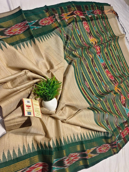 Elegant Printed Pochampally Dola Silk Saree