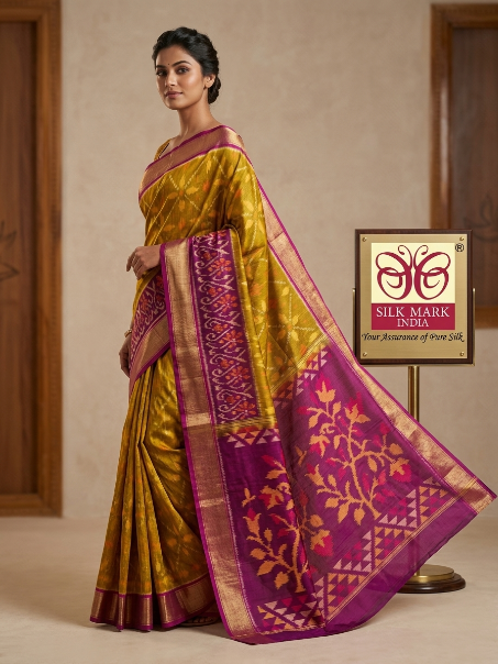 Printed Pochampally Designer Dola Silk Saree