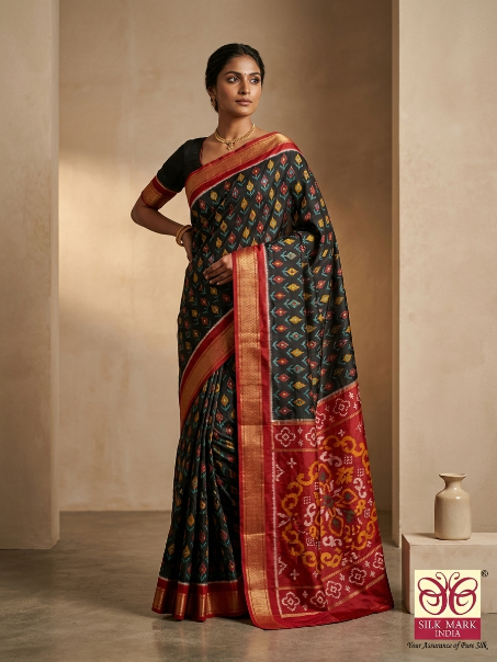 Premium Pochampally Ikkat Pattu Silk Saree
