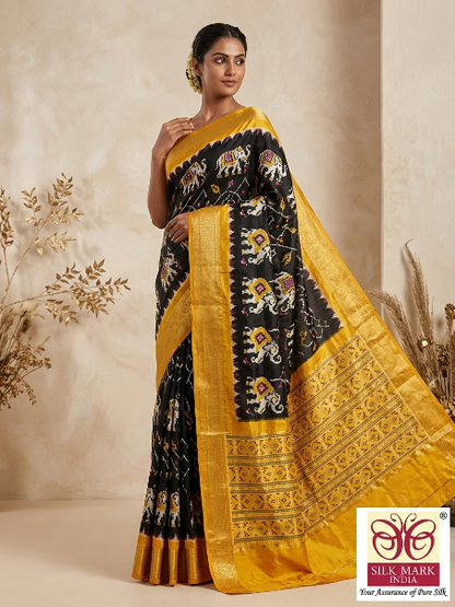 Red Border Pochampally Ikkat Pure Silk Saree