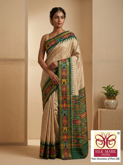 Elegant Printed Pochampally Dola Silk Saree