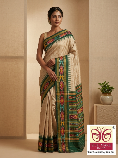 Elegant Printed Pochampally Dola Silk Saree