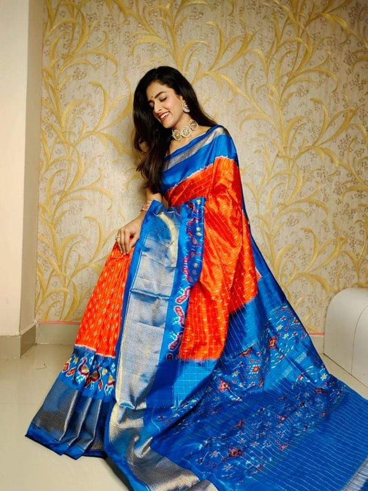Rich Pochampally Ikkat Patola Dola Silk Saree