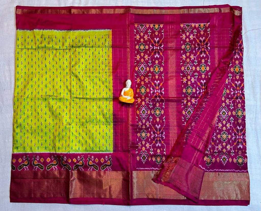 Designer Twill Weave Ikkat Dola Silk Saree